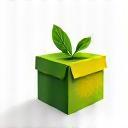 Icona scatola e foglia rappresentante imballaggio professionale eco-friendly