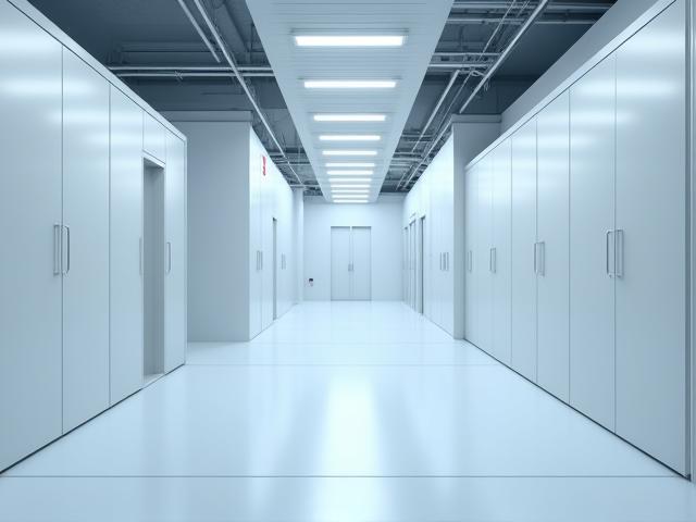 Magazzino sicuro interno, scaffalature organizzate